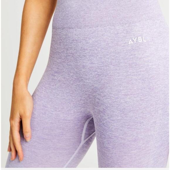 AYBL Pulse Seamless Purple Lilac Ombre Running Gym Workout Leggings Size Medium - Picture 6 of 12